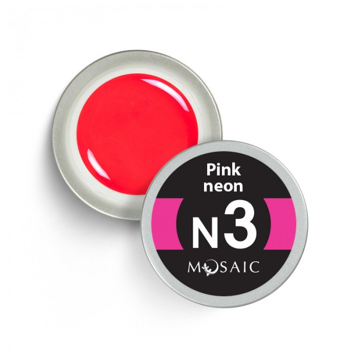 Mosaic N3 Pink neon vitrāža gēla krāsa 5 ml